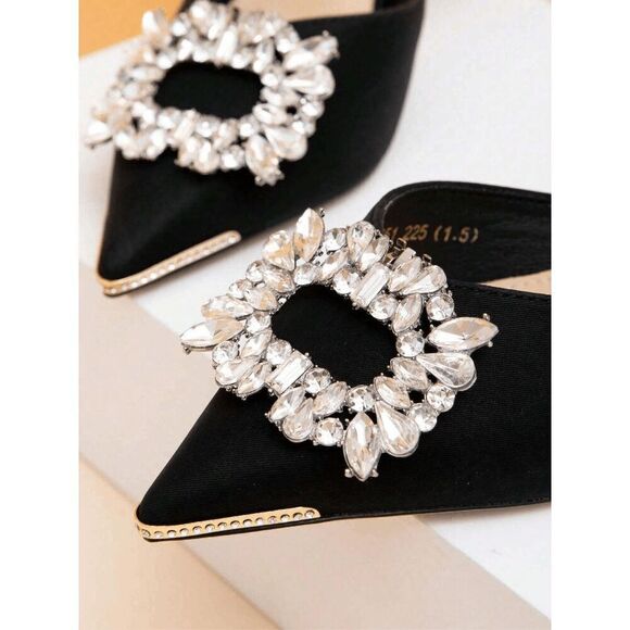 ✨💎 2pcs Rhinestone Square Buckle Shoe Jewelry Clips Decor Accessories NEW - Picture 2 of 14